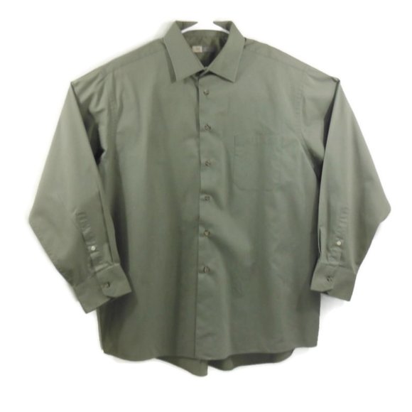 Joseph Abboud Mens Olive Green Button Front Shirt - Picture 3 of 8